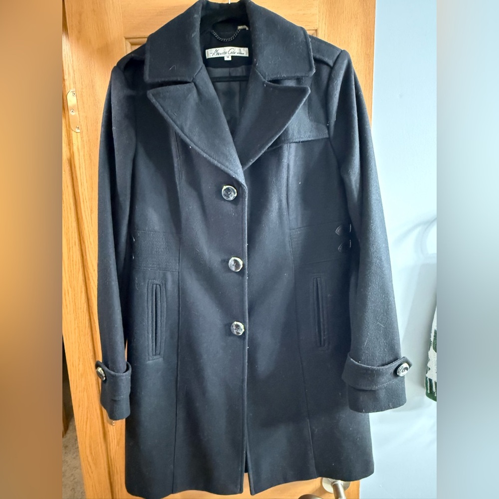 Kenneth Cole New York Black Pea Coat